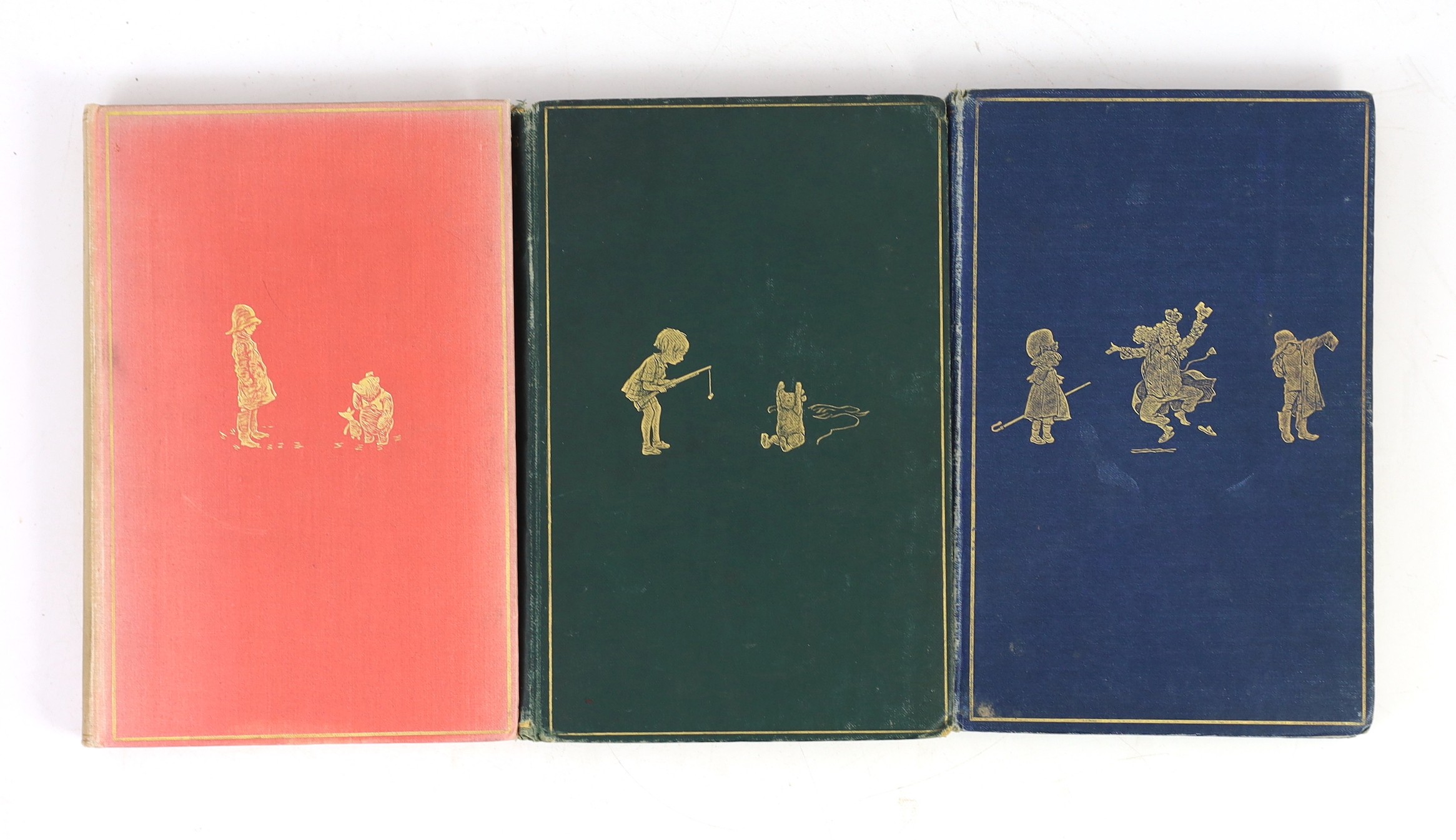 Milne, A. A - 7 works, all illustrated by Ernest Shepard - When We Were Very Young, 4th edition, 1924; Winnie-The-Pooh, 1st edition, 1926; The House at Pooh Corner, 2 copies, both 1st editions, 1928; Now We Are Six, 2 co